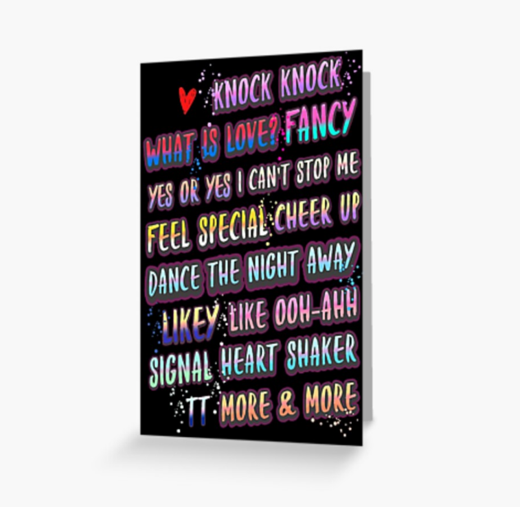 Twice Lyrics Greeting Card – Euphoria Kpop Shop